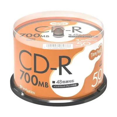 【送料無料】(まとめ) TANOSEE バーベイタム データ用CD-R 700MB 48倍速 ホワイトプリンタブル スピンドルケース SR80FP50T2 1パック(50枚) 【×5セット】