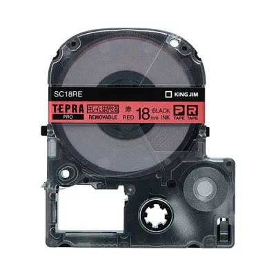 【送料無料】(まとめ) キングジム テプラ PRO テープカートリッジ キレイにはがせるラベル 18mm 赤/黒文字 SC18RE 1個 【×10セット】