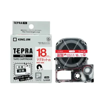 【送料無料】(まとめ)キングジム PROテープ マグネット 白/赤文字 SJ18SR【×5セット】