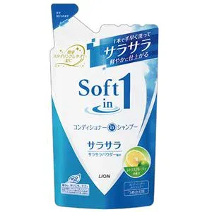 【送料無料】(まとめ) ライオン ソフトインワン コンディショナーインシャンプー サラサラ つめかえ用 380ml 1個 【×10セット】