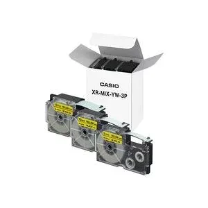 【送料無料】カシオ(CASIO) ネームランドテープセット 黄(黒文字) 9・12・18mm幅 3個入