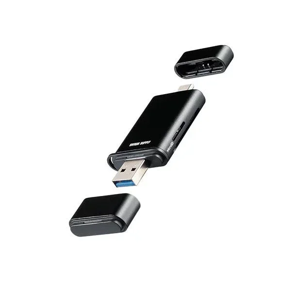 【送料無料】サンワサプライ UHS-II対応 USB Type-C & USB-A カードリーダー ブラック ADR-5TCMSD3BK