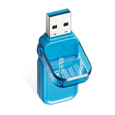 エレコム USBメモリ 128GB USB3.0 3.1 (Gen1) なくさないキャップ ブルー MF-FCU3128GBBU 送料無料