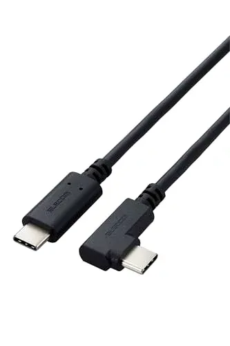 エレコム usb c ケーブル USB2.0 Type C & Type C L字コネクタ やわらか 60w USB Power Del 送料無料