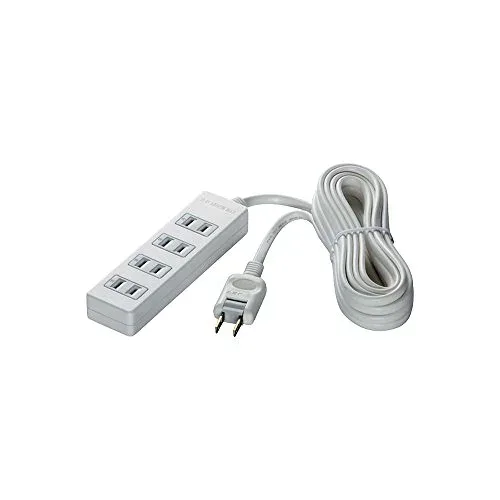 BUFFALO 2 pin power strip 4 ports lightning surge guard 1m white BSTAPSG2410WH Free shipping