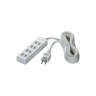 BUFFALO 2 pin power strip 4 ports lightning surge guard 1m white BSTAPSG2410WH Free shipping