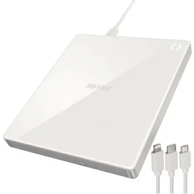 【楽天1位受賞!!】バッファロー BUFFALO RR-C1-WH ホワイト スマートフォン用CDレコーダー「ラクレコ+」ケーブルモデル RRC1WH