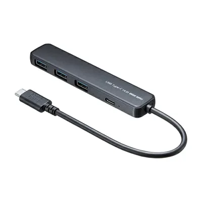サンワサプライ USB-5TCP35BK USB 5Gbps Type-C ハブ 4ポート PD対応