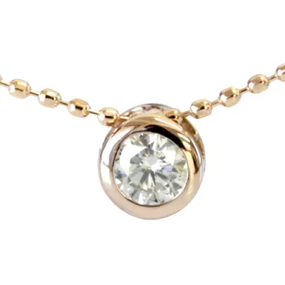 K18 ダイヤモンド ネックレス 0.15ct ベゼルセッティング 一粒ダイヤ SIクラス
