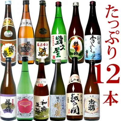 日本酒 純米大吟醸 入り 四合瓶 飲み比べセット 720ml 12本 新潟地酒が12本!豪華な飲み比べセット 日本酒 4合瓶 720 福袋 御祝 日本酒 お酒 プレゼント