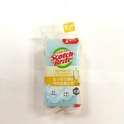 3M スリーエム スコッチ・ブライト 泡立ちゆたか ソフトスポンジ 2個入 ブルー WS-77KP 2PM