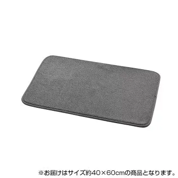 イケヒコ 速乾 吸水性抜群 タオル地風 さらっと バスマット 約40×60cm グレー 3488019 (1682972)