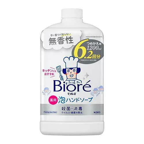 花王 ビオUHSムコカエ Biore ビオレu 泡ハンドソープ 無香 つめかえ用 1200mL