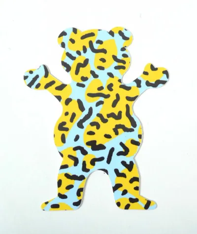 小 Grizzly Griptape sticker グリズリー グリップテープ ステッカー ベアー ブルー×イエロー柄