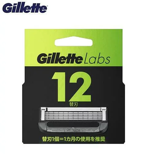 Gillette ジレット 【Labs】【替刃 12個入】 角質除去 極薄刃 ジェルスムーサー髭剃り カミソリ 髭 ひげ ヒゲ替え刃 替刃(L)