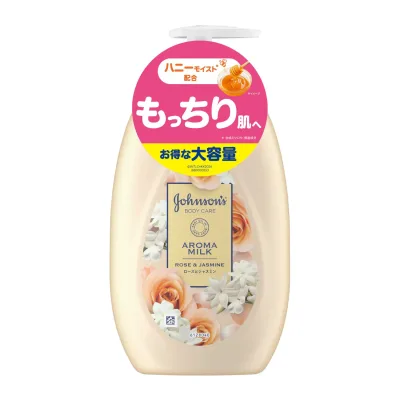 ジョンソンボディケア エクストラケアアロマミルク 500ml ローズとジャスミンの香り ボディクリーム ボディミルク ローション ポンプ 保湿 【大容量】