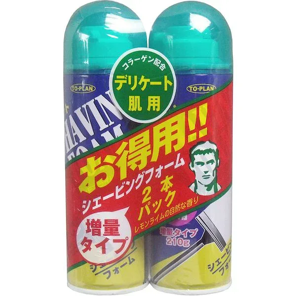 (LINEクーポン有)4949176020855 トプラン シェービングフォーム デリケート肌用 2個パック【キャンセル不可】 ミント トプランシェービングフォーム