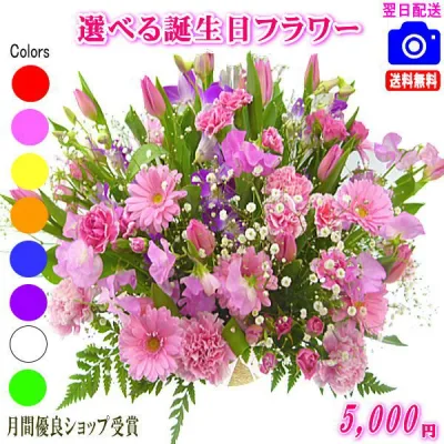 土日祝も営業【あす楽15時】 花 誕生日バースデー専用フラワー5,000円【送料無料】【お花の画像見れます!】【メッセージカード付き】【楽ギフ_メッセ】【フラワーアレンジメント 花束 プリザ プレゼント】【翌日配達】ギフト プレゼント