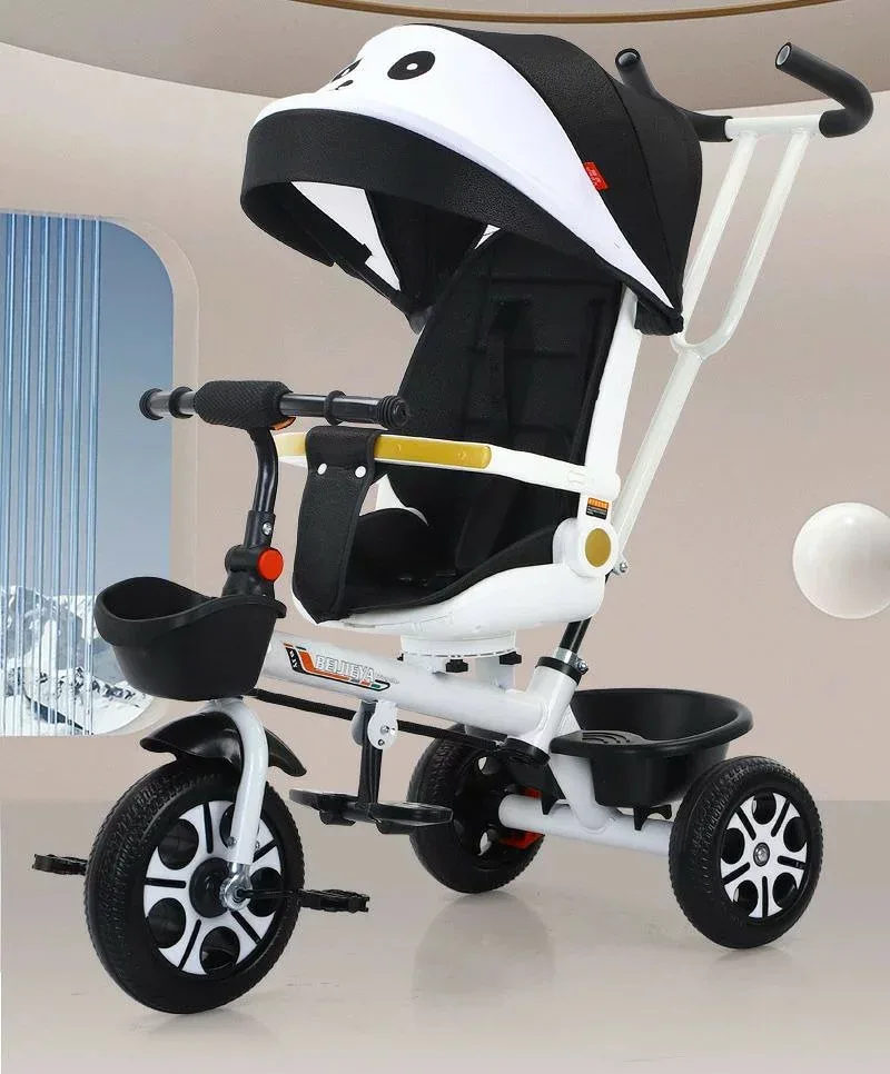 三輪車 ベビーカー(両対面)子供用三輪車 座っても横になってもいい乗用玩具 かじとり 手押し棒 ガードレール付き サンシェード こども自転車1~6歳子供用 おもちゃ 乗り物 誕生日 プレゼント