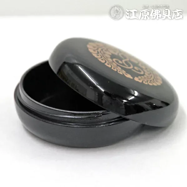 サンメニー PC 香合 黒 下り藤 2.5寸【家具調仏具・モダン仏具】【#2】