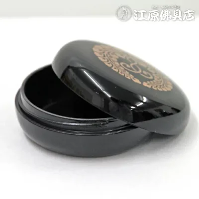 サンメニー PC 香合 黒 下り藤 2.5寸【家具調仏具・モダン仏具】【#2】