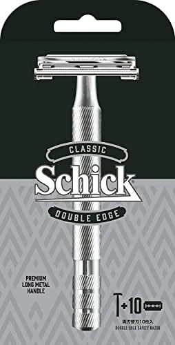 Schick(シック) シック クラシック ダブルエッジメタルホルダーシルバー (替刃10コ付) 髭剃り カミソリ