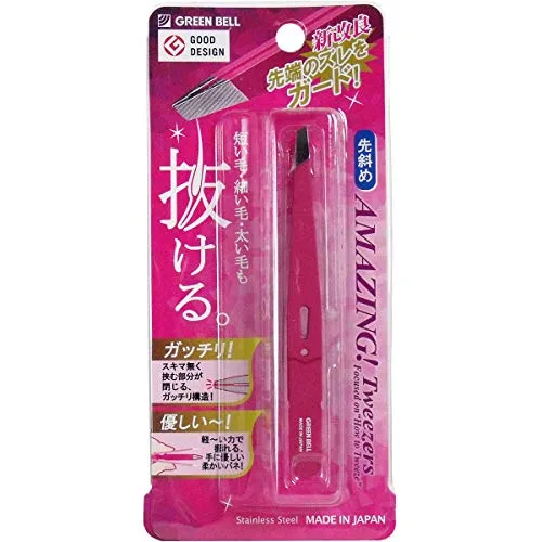 グリーンベル驚きの毛抜き先斜めタイプ(ローズ)GT-224 1個 (x 1)