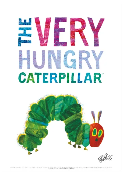 \P2倍+クーポン/ERIC CARLE エリック・カール B4サイズ・ポスター『Colored Title / はらぺこあおむし』|インテリア