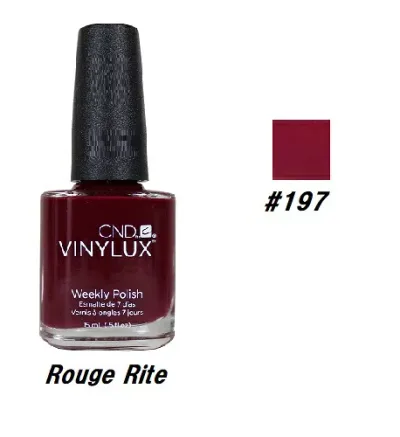 【最大3%OFF】 CND VINYLUX バイナラクス カラーポリッシュ Rouge Rite 197 ウィークリーポリッシュ 15ml CND 速乾性 マニキュア ウィークリー セルフネイル ネイルグッズ long wear ベースコート不要 新品 【送料無料】 ネイルカラー