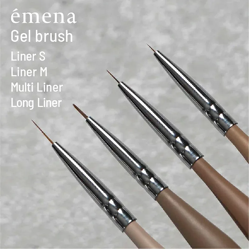 【最大3%OFF】 エメナ emena ジェルブラシ 【4種類からご選択】 ライナー S ライナー M マルチライナー ロングライナー ネイルブラシ 細筆 キャップ付き ライン 直線 曲線 細かなアートに ジェルネイル セルフネイル Liner S Liner M Multi Liner Long Liner 新品 送料無料