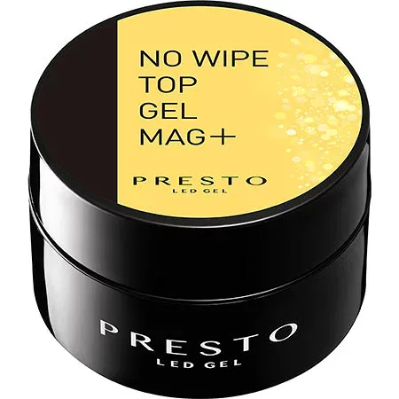 【最大3%OFF】 プレスト PRESTO ノーワイプトップジェル マグプラス 8g 【コンテナ】 国産ジェルネイル トップコート ソフトジェルタイプ ソークオフ不可 マグネットジェル マグネイル 日本製 黄ばみ防止 艶 奥行 時短 セルフネイル ネイル用品 ノンワイプ 新品 送料無料