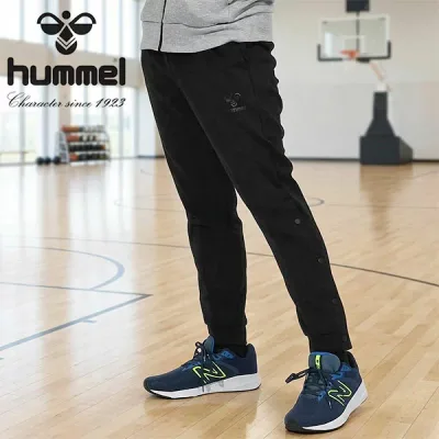送料無料 ヒュンメル メンズ レディース スナップボタン付き スウェット ロングパンツ 下 hummel チームボトム オープンスウェットパンツ スポーツウェア トレーニング ウェア ジム スエット HAP8298OP