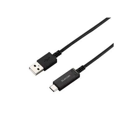 (まとめ)エレコム スマートフォン用USBケーブル/USB2.0/(Type-C-Aメス)/認証品/温度検知機能付/1.8m/ブラック MPA-AC18SNBK【×2セット】