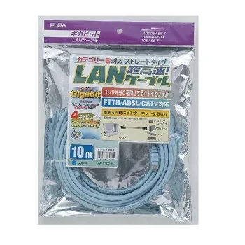 ELPA LANケーブル CAT6 10m LAN-1100(BL)