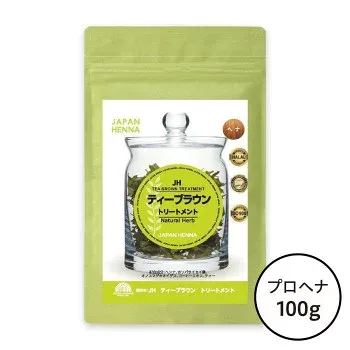 ジャパンヘナ 天然100% ティーブラウントリートメント 100g A -0008 白髪染め ハーブ染め 頭皮ケア
