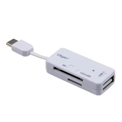 ナカバヤシ 変換アダプタ機能付USB2.0 Type-C SD・microSDカードリーダー・ライター ホワイト CRW-CSD90W