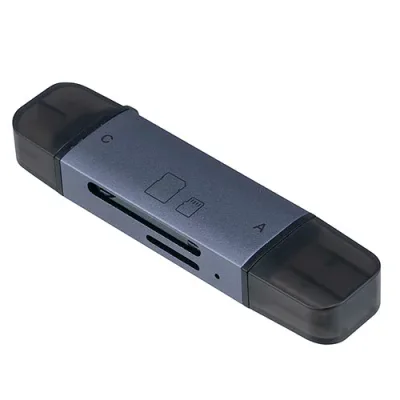 ナカバヤシ USB3.2Gen1 Type-C&Aアルミカードリーダーライター グレー CRW-DC3SD92GY