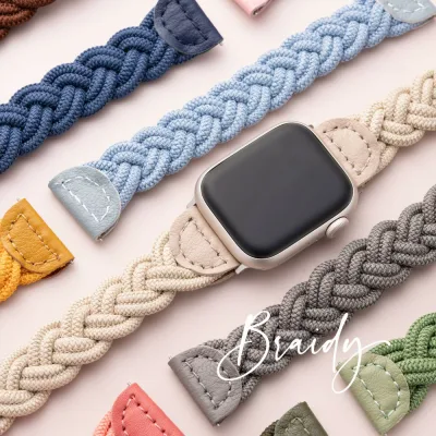 アップルウォッチバンドゴム アップルウォッチ バンド おしゃれ se ブランド applewatch アップルウォッチバンド レディース ファブリック ゴム かわいい 編み込み ナイロン 女性 38mm 40mm 41mm 42mm 44mm 45mm 46mm Apple Watch ベルト