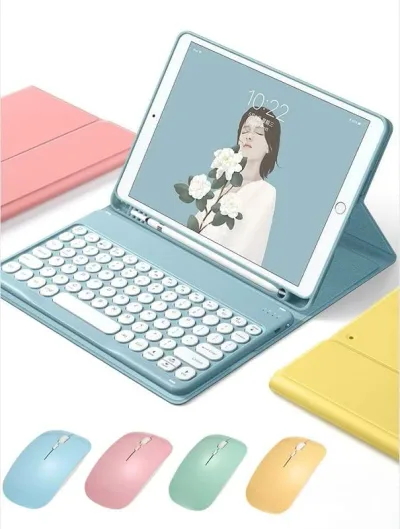 マウス付き 2022 iPad 10.9インチ 第10世代 キーボードケース カラフル 丸型キー レディース 可愛い アイパッド 10 キーボードカバー iPad 10 bluetooth キーボード Apple pencil 収納可能