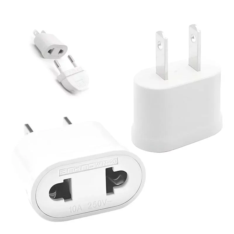変換プラグ 2個入り 電源変換プラグ 欧州規格→日本規格 ヨーロッパ製家電対応 欧州電化製品 日本国内用 家庭用電源変換アダプター 絶縁安全設計 薄型軽量