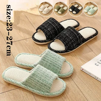Slippers, Stylish, Simple, Plain, Room Shoes, Linen Slippers, Room Wear, Indoor Shoes