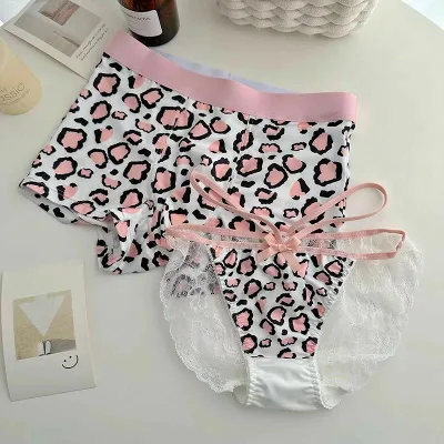 ペアルック 下着 カップル 男女2着セット 着心地良い レース レースアップ レオパード sexy パンツ ブランド ハンガー レディース ペアルック下着 お