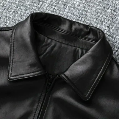 Leather Jacket Men's Genuine Leather Sheep Jacket Large Size Rider's Jacket Motorcycle Present Leather Jacket Rider's Leather