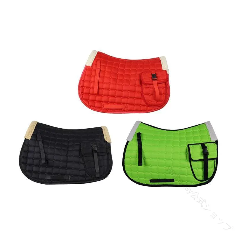 馬用サドルパッド 乗馬用品 快適な裸馬パッド 競技トレーニングポケット付き乗馬品アクセサリー サドルパッド 馬具 鞍下パッド 乗馬用パッド 馬用クッション 乗馬アクセサリー トレー