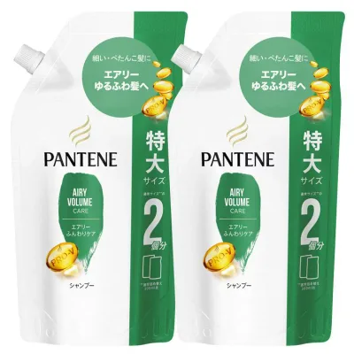 【2個セット】パンテーン エアリーふんわりケア シャンプー 詰め替え 特大 600ml ダメージ補修 ヘアケア用品 サロンクオリティ シャンプー 詰め替え用 細い・ぺたんこ髪 補修成分 まとめ買い 髪内部まで PANTENE P&G