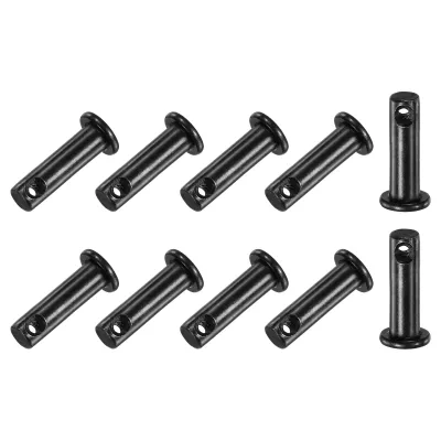 M METERXITY 10個入りシングルホールクレビスピン、M6x20mm炭素鋼フラットヘッドクレビスピン、機械リンケージ/固定部品/船舶リギング用、リンクヒンジピン再利用