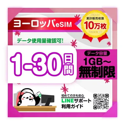 【ヨーロッパeSIM】1日間 2日間 3日間 4日間 5日間-30日間プラン|フランス イギリス イタリア トルコなど|高速データ1日あたり500MB/無制限 プラン選べる|即日発行|サポート対応|簡単設定|プリペイドeSIM|有効期限90日