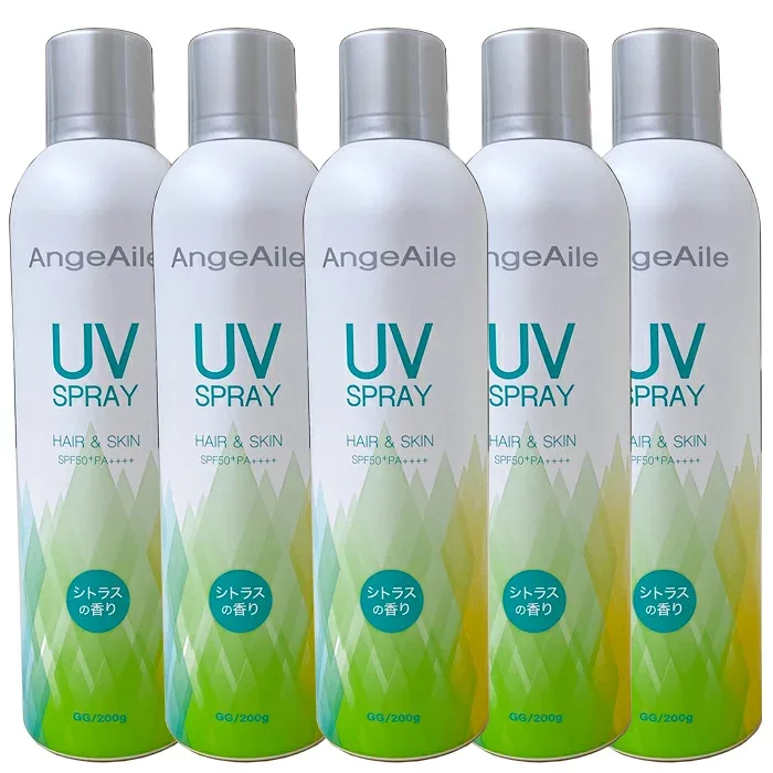 【5個セット】アンジュエール UVスプレー 200g シトラスの香り SPF50+/PA++++ 日焼け止めスプレー