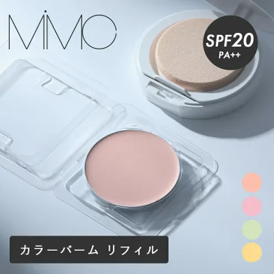 MiMC(エムアイエムシー) ミネラルイレイザーバーム カラーズ リフィル SPF20 PA++ 6.5g スポンジ付 ピンク グリーン パープル イエロー カラーバーム 化粧下地 カラーコントロール ナチュラルコスメ 国産 石けんオフ ミネラルコスメ