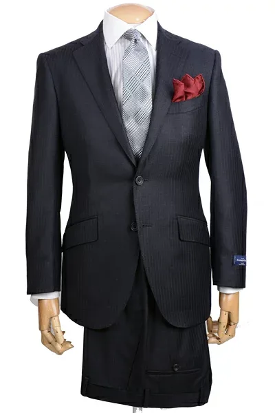 秋冬 エルメネジルド・ゼニア エレクタ Ermenegildo Zegna Electa BAW-2201 メンズビジネススーツ シャドーストライプ チャコール
